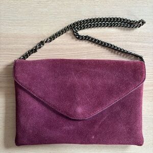 J. Crew Suede Clutch - Rich Purple